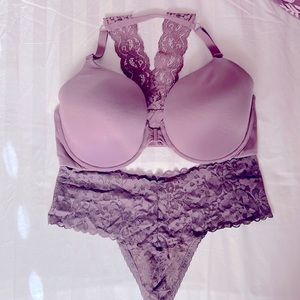 VS Body by Victoria front close racerback. 38DDD and hipster thong L